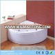 Promotional price size 1350mm classic corner whirlpool bathtub with control panel