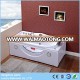 Small bathroom one person whirlpool corner bathtub with glass