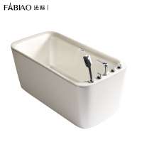 Custom Size 1400mm Solid Surface Acrylic White Freestanding Bathroom Bathtub CE Approval Modern simple  adult indoor tub