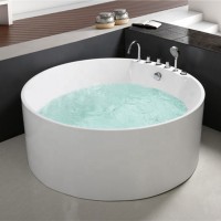 Freestanding small corner clear acrylic bathtub circular design