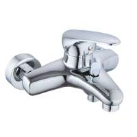 Bathroom Shower Faucets Triple Bathtub Faucet Mixers Hot Cold Mixer Valve Nozzle Tap Wall Mounted