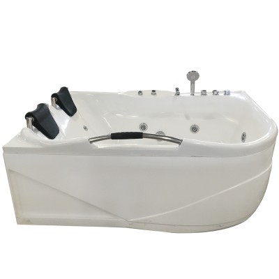 Two peoples acrylic corner massage bathtub